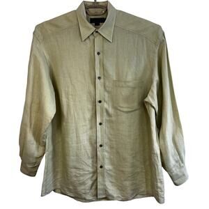 Country Road 100% Linen Shirt Made in Hong Kong Sage Green Button Down | XL